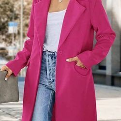 long women double breasted winter coat outerwear wool blend jacket turn down collar female clothing, chic cold-proof