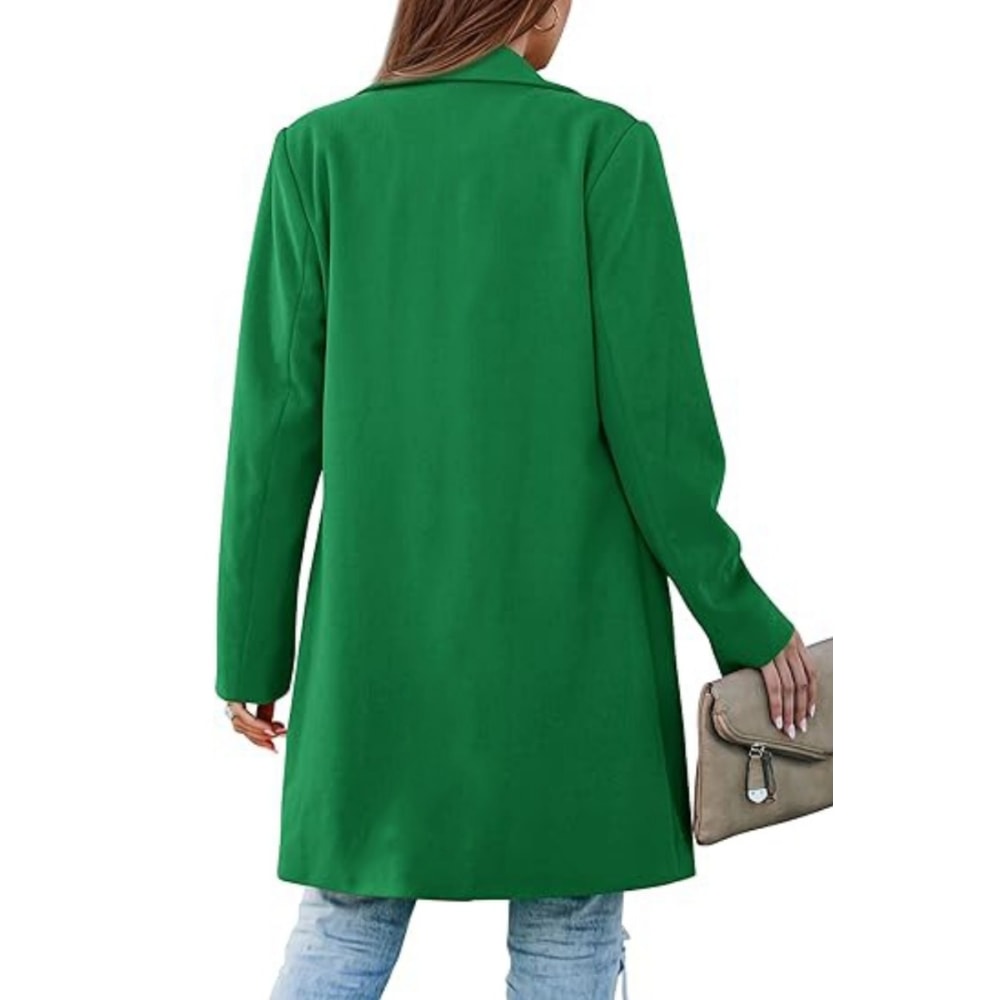 Long Women Double Breasted Winter Coat Outerwear Wool Blend Jacket Turn Down Collar Female Clothing, Chic Cold-Proof