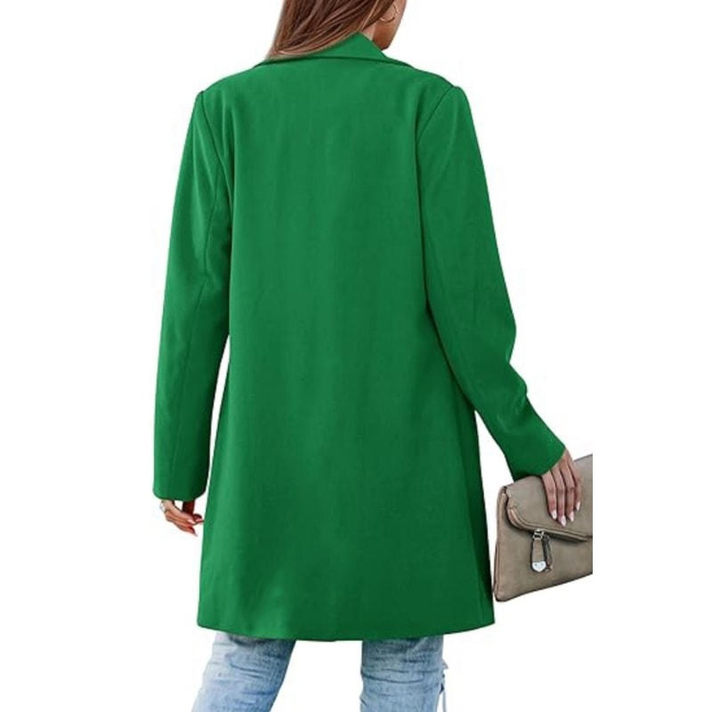 Long Women Double Breasted Winter Coat Outerwear Wool Blend Jacket Turn Down Collar Female Clothing, Chic Cold-Proof