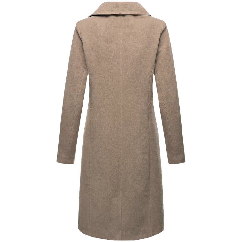 Winter Warm Wool Blend Lined Women Coat Double Breasted Turn-down Collar Coat Outerwears Female Coats Chic Overcoat