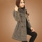 Winter Autumn New Women Wool Blend Coat Elegant Turtleneck Plaid Slim Long Tweed Woolen Outerwear F 0