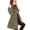 Winter Autumn New Women Wool Blend Coat Elegant Turtleneck Plaid Slim Long Tweed Woolen Outerwear F 4
