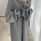 Vintage Oversize Knitted Maxi Dress Women Thick Sweater Dress Long Sleeve Turtleneck Black for Winter Fall