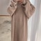 Vintage Oversize Knitted Maxi Dress Women Thick Sweater Dress Long Sleeve Turtleneck Black for Winter Fall