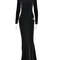 Turtleneck Satin Hollow Out Zipper Maxi Dress Women Black Patchwork Long Sleeve Slim Elegant Party Evening Dress Sexy