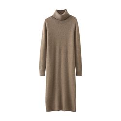 autumn winter women wool sweater dress pullovers turtleneck straight skirts cashmere versatile merino knitwear dress
