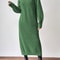 New Winter Knit Dresses Women Turtleneck Style Straight Long Dress Autumn Solid Full Sleeve Thick Casual Vestidos Lady