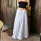 Ruffle Long Skirt for Women, Flowy A-Line Tiered Maxi Midi Skirt, Elastic Waist Drawstring Summer Vacation Beachwear
