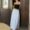 Ruffle Long Skirt for Women, Flowy A-Line Tiered Maxi Midi Skirt, Elastic Waist Drawstring Summer Vacation Beachwear