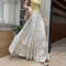 High Waist Flowy ALine Maxi Skirt White Tiered Ruffle Hem Skirt Summer Chiffon Layered Pleated Skir 8
