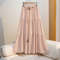 Boho Summer CottonLinen Midi Skirt Flowy Pleated ALine Long Skirt With Slimming Fit Perfect For Vac 2
