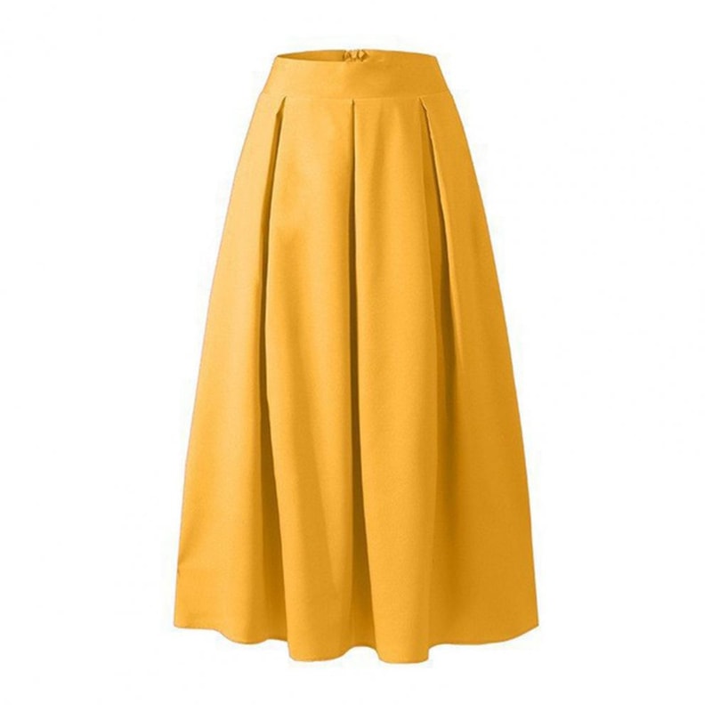 Elegant Flowy High Waist Maxi Skirt for Women, Long Skirt with Pockets, Breathable Slimming Fit for Parties