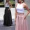 Elegant Flowy High Waist Maxi Skirt for Women, Long Skirt with Pockets, Breathable Slimming Fit for Parties