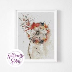 dandelion wild grass cross stitch pattern - cross stitch pattern - counted cross stitch pattern - modern pattern - digit