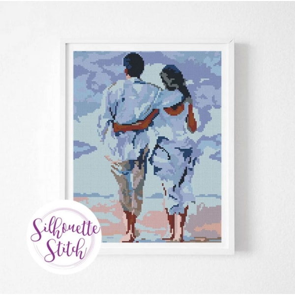 Couple Pattern Romantic couple Cross Stitch Pattern- Modern Cross Stitch Pa | Inspire ...