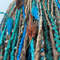 Ocean  Forest Dreads  Brown Blue Green Faux Dreadlocks With Feathers And Natural Charms 4