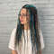 Ocean  Forest Dreads  Brown Blue Green Faux Dreadlocks With Feathers And Natural Charms 12