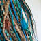 Ocean  Forest Dreads  Brown Blue Green Faux Dreadlocks With Feathers And Natural Charms 6