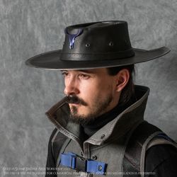 Handmade custom leather hat from Destiny 2 (TM-Earp Cloaked Stetson Legendary Hunter Dungeon Cowboy hat) cosplay&wear