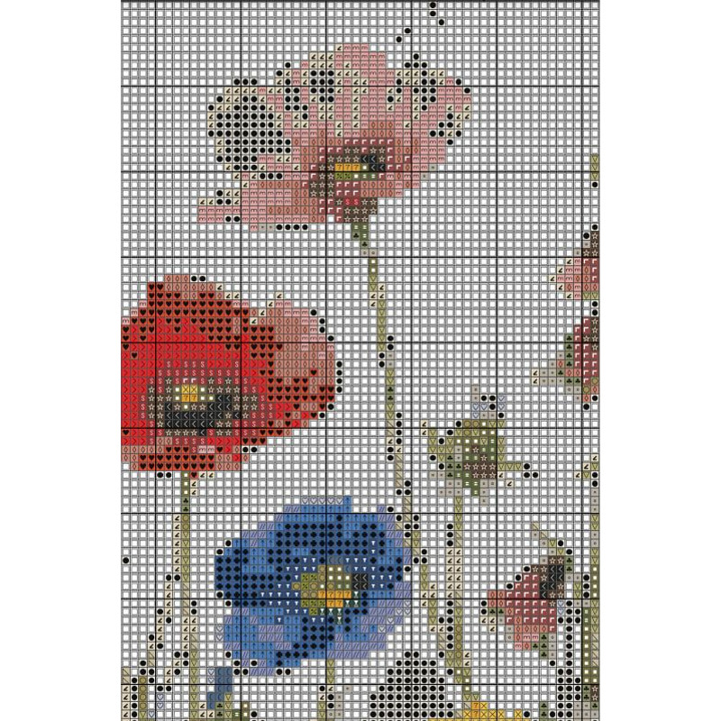 Wild Flowers Cross Stitch Pattern Instant PDF Download Wildflower Meadow Watercolor Cross Stitch H 8