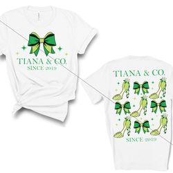 Tiana and co. sublimation design png bundle front and back shoes and bow shirt vacation magic princess