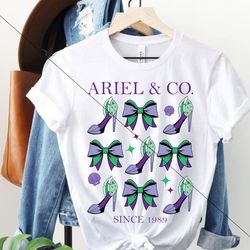 Ariel and co. sublimation design png bundle front and back shoes and bow shirt vacation magic princess