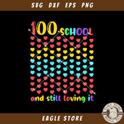 100 Day Of School And Still Loving It Svg, Student Heart