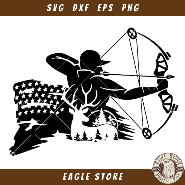 American Flag Deer Hunter Suffering Svg, Archer Svg.jpg