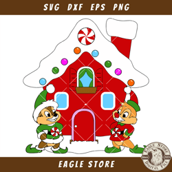 Chip and Dale House Christmas Svg, Christmas Candy Holder