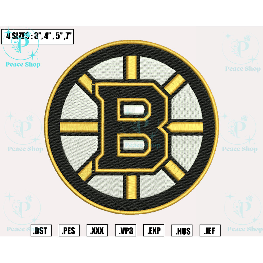 Boston Bruins Embroidery Designs, NHL Logo Embroidery Files, Machine Embroidery Design File, Digital Download.png