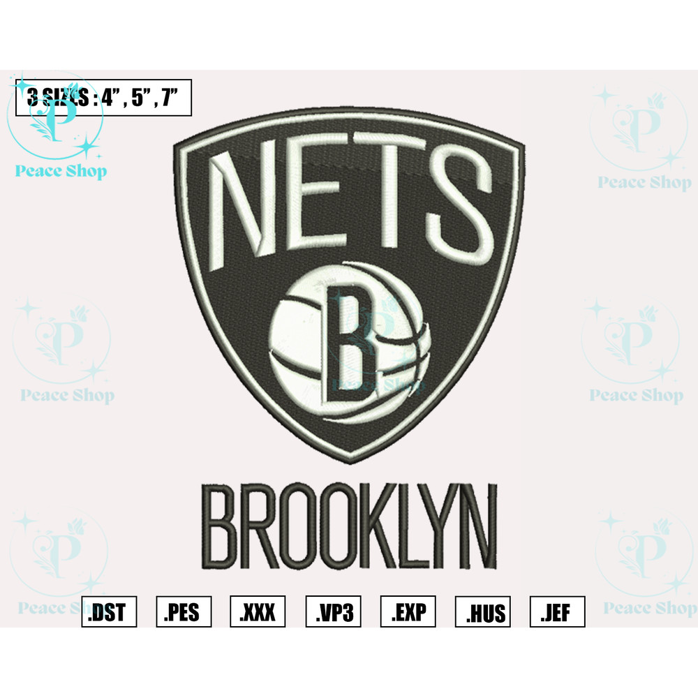 Brooklyn Nets Embroidery Designs, NBA Logo Embroidery Files, Atlantic, Machine Embroidery Design File, Instant Download.png
