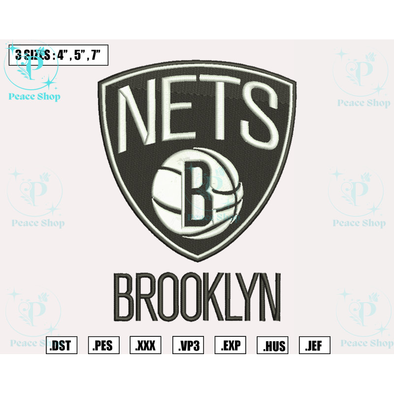 Brooklyn Nets Embroidery Designs, NBA Logo Embroidery Files, Atlantic, Machine Embroidery Design File, Instant Download.png