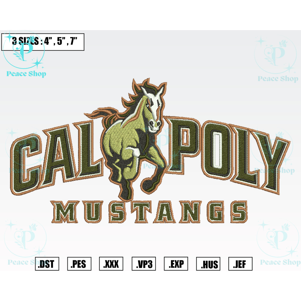 Cal Poly Mustangs Embroidery Designs, Machine Embroidery Files, NCAA Embroidery Files.png