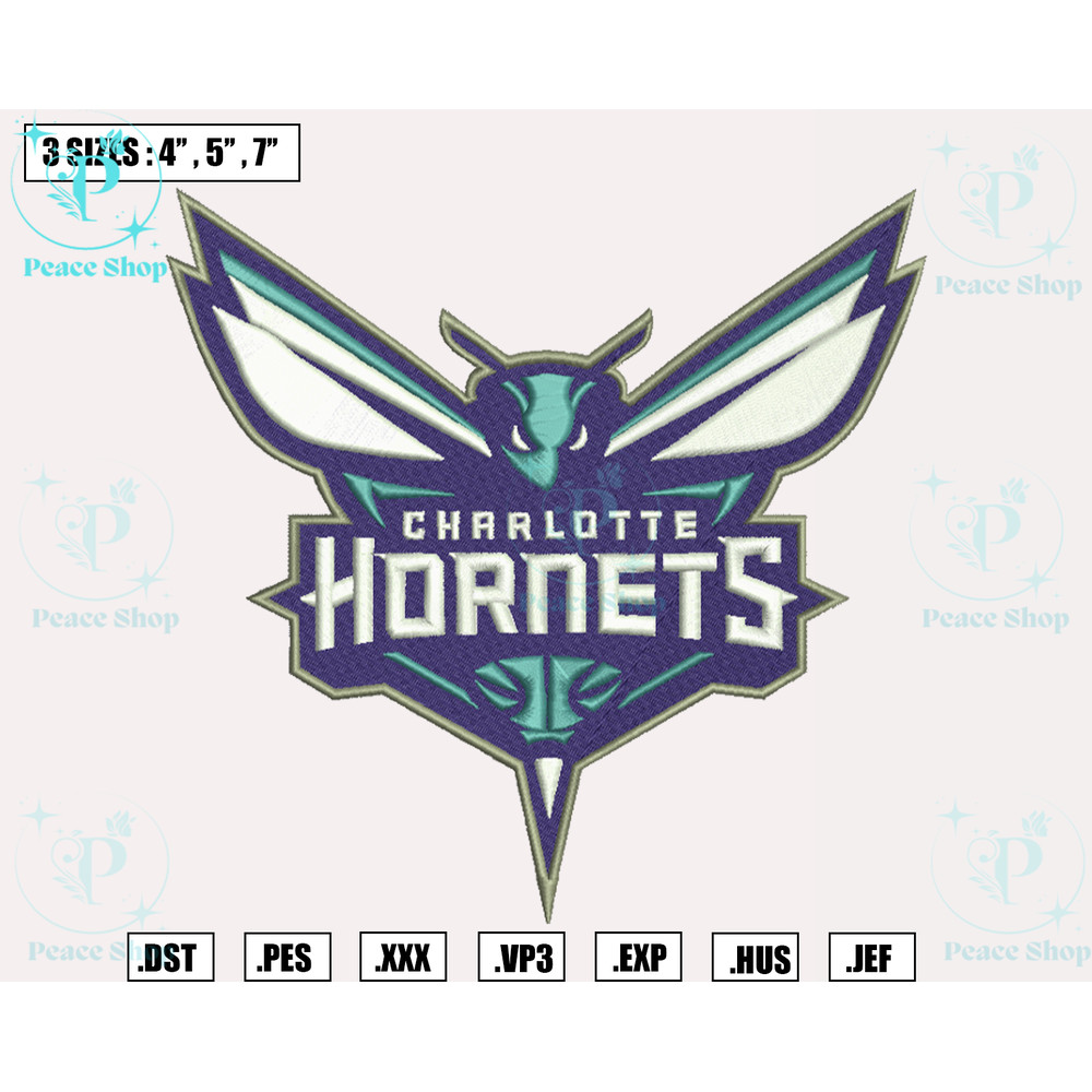 Charlotte Hornets Embroidery Designs,NBA Logo Embroidery Files,Southeast,Machine Embroidery Design File,Instant Download.png