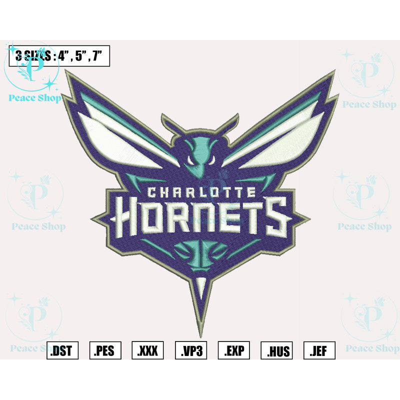Charlotte Hornets Embroidery Designs,NBA Logo Embroidery Files,Southeast,Machine Embroidery Design File,Instant Download.png