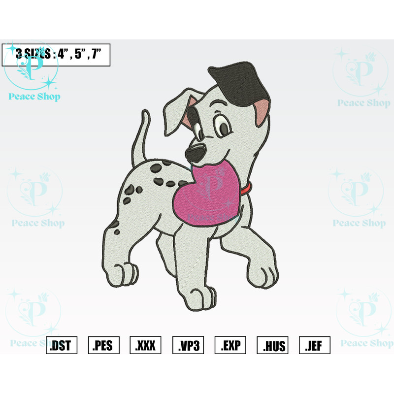 Dalmatians Patch Heart Embroidery Designs, Machine Embroidery Files, Valentine Embroidery Files.png