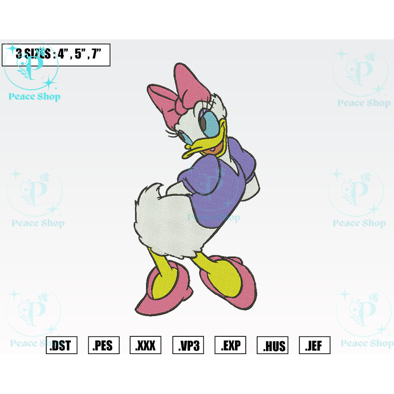 Disney Daisy Duck Embroidery Designs, Machine Embroidery Files, Disney Embroidery Files.png