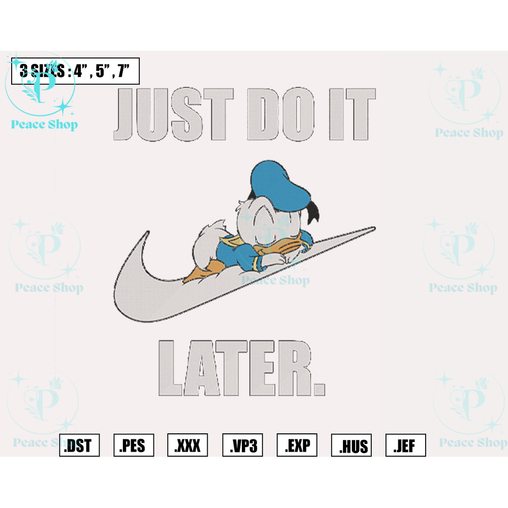 Donald Duck Baby Just Do It Later Embroidery Designs File,Nike Machine Embroidery Designs,Machine Embroidery Design File.png