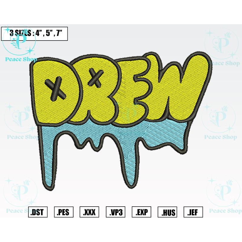 Drew House Embroidery Designs, Machine Embroidery Files, Logo Brand Embroidery Files.png