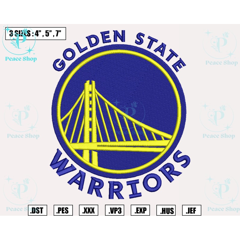Golden State Warriors Embroidery Designs, NBA Logo Embroidery Files, Pacific, Machine Embroidery Design File.png