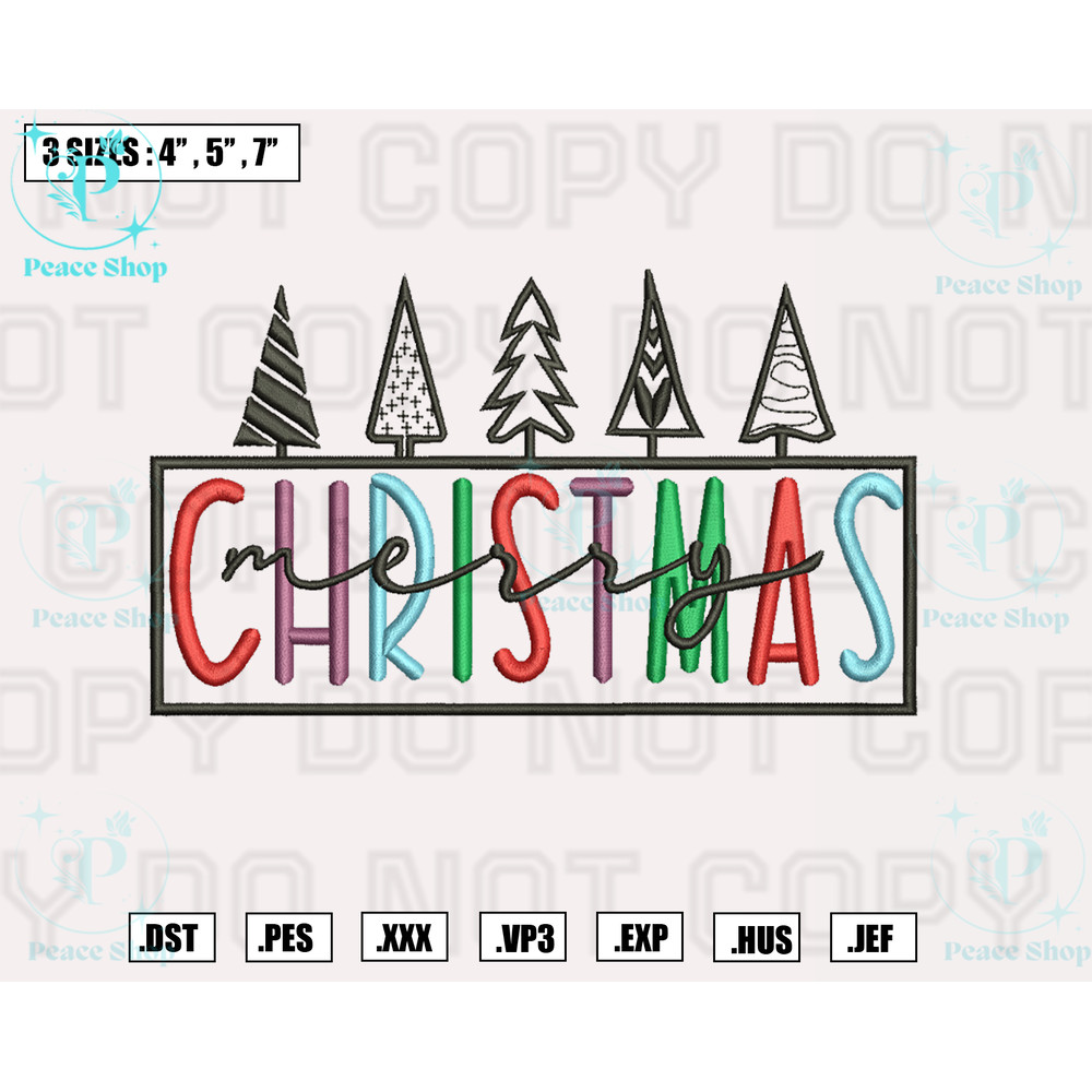 Merry Christmas Embroidery Designs, Machine Embroidery Files, Christmas Embroidery Files.png