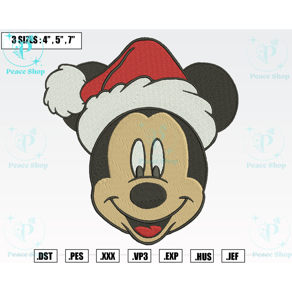 Mickey Santa Christmas Embroidery Designs, Machine Embroidery Files, Christmas Embroidery Files 1.png