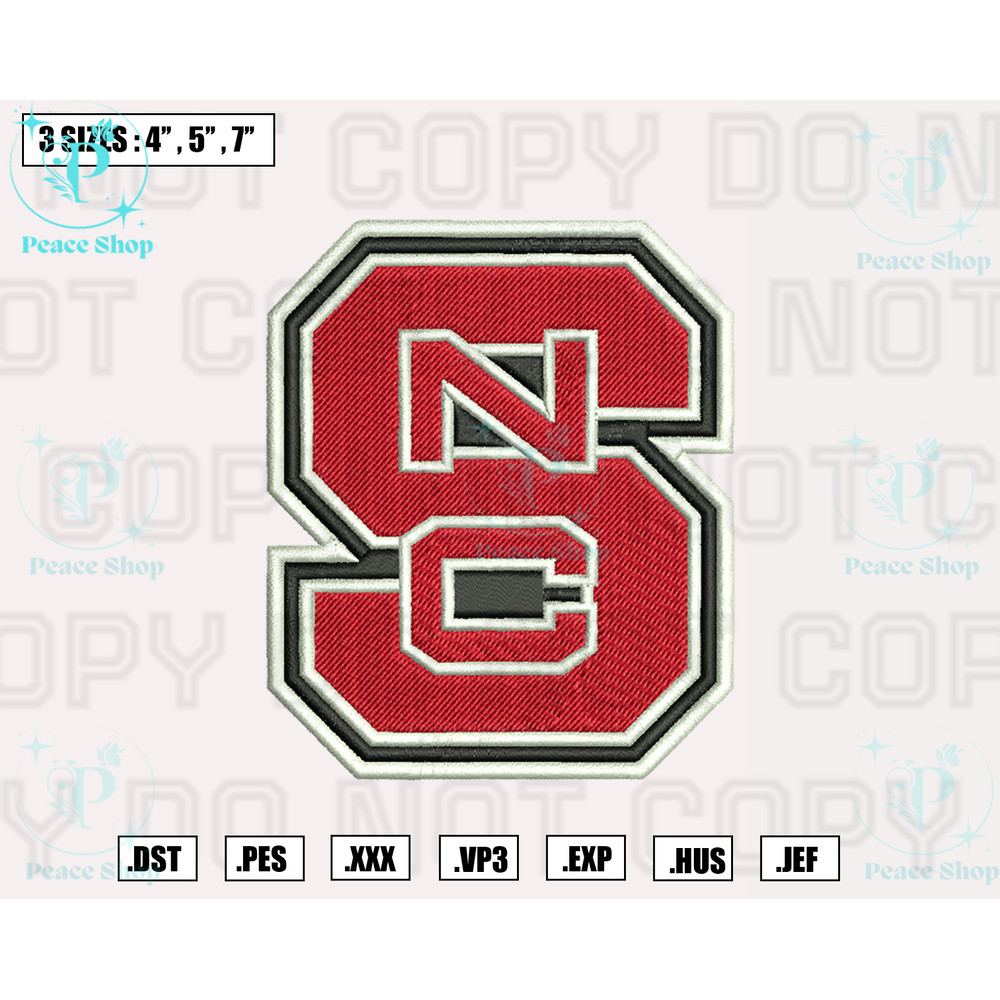 NC State Wolfpack Embroidery Designs, NCAA Logo Embroidery Files, Machine Embroidery Pattern.png