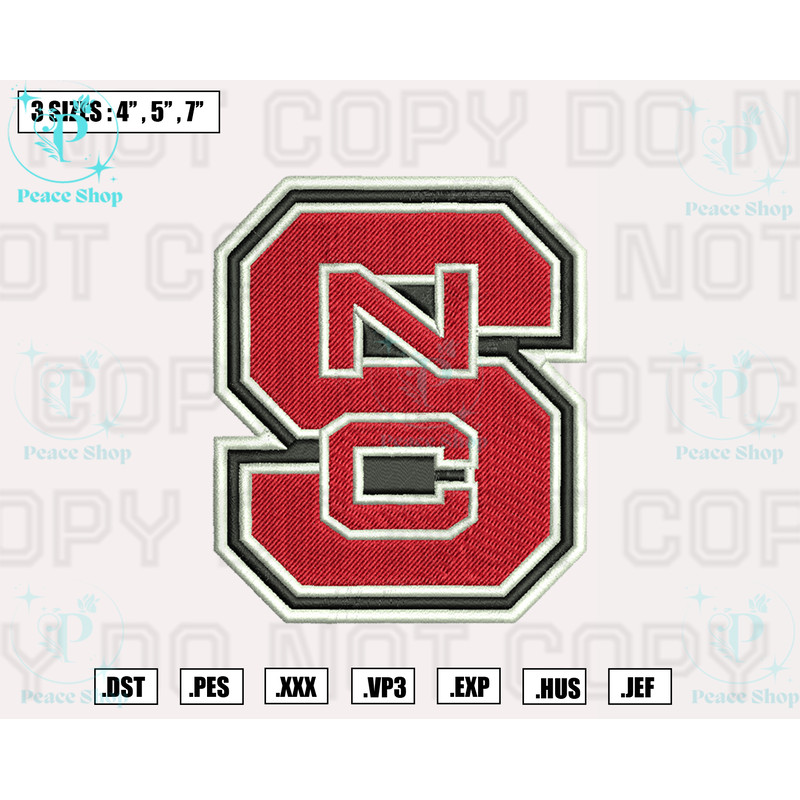 NC State Wolfpack Embroidery Designs, NCAA Logo Embroidery Files, Machine Embroidery Pattern.png
