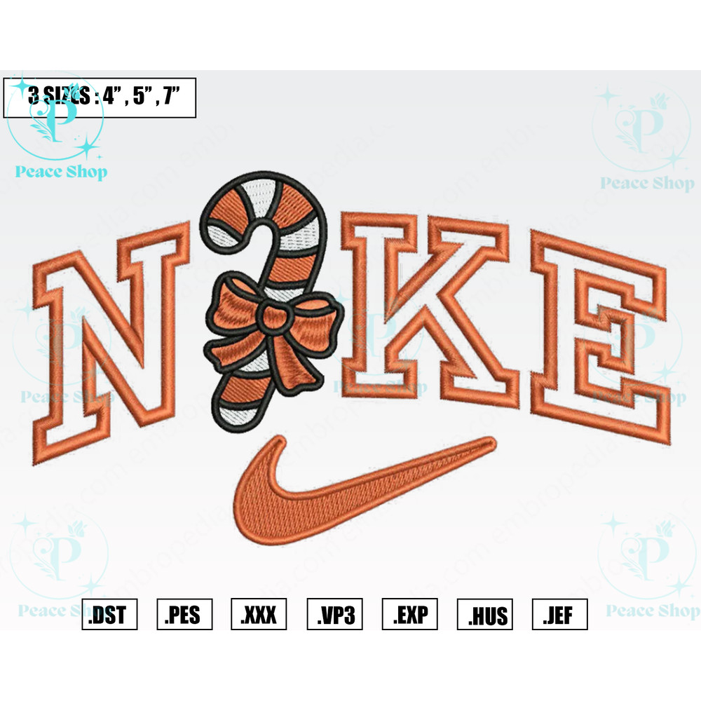 Nike Candy Logo Christmas Embroidery Designs, Machine Embroidery Files, Christmas Embroidery Files.png