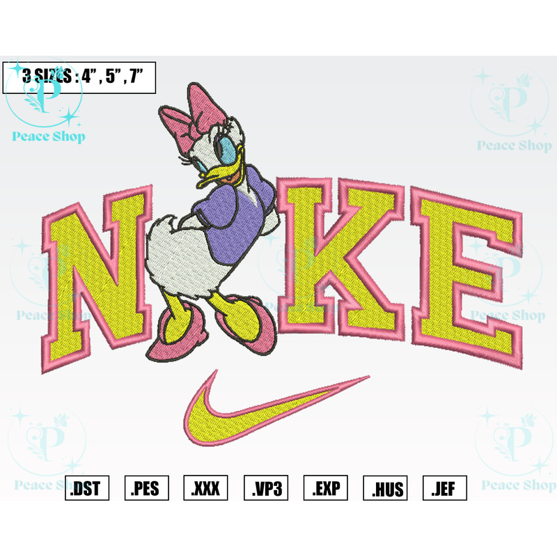Nike Daisy Duck Embroidery Designs, Machine Embroidery Files, Disney Embroidery Files.png
