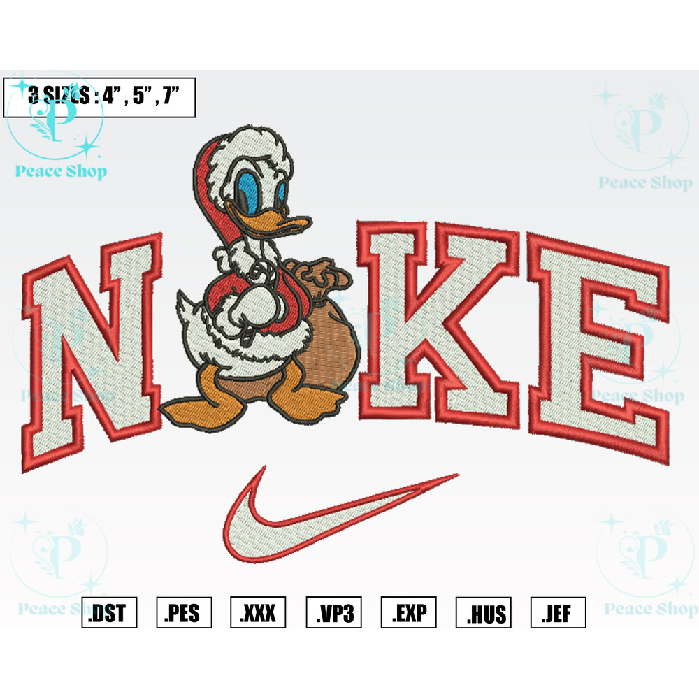 Nike Donna Duck Christmas Embroidery Designs, Machine Embroidery Files, Christmas Embroidery Files.png