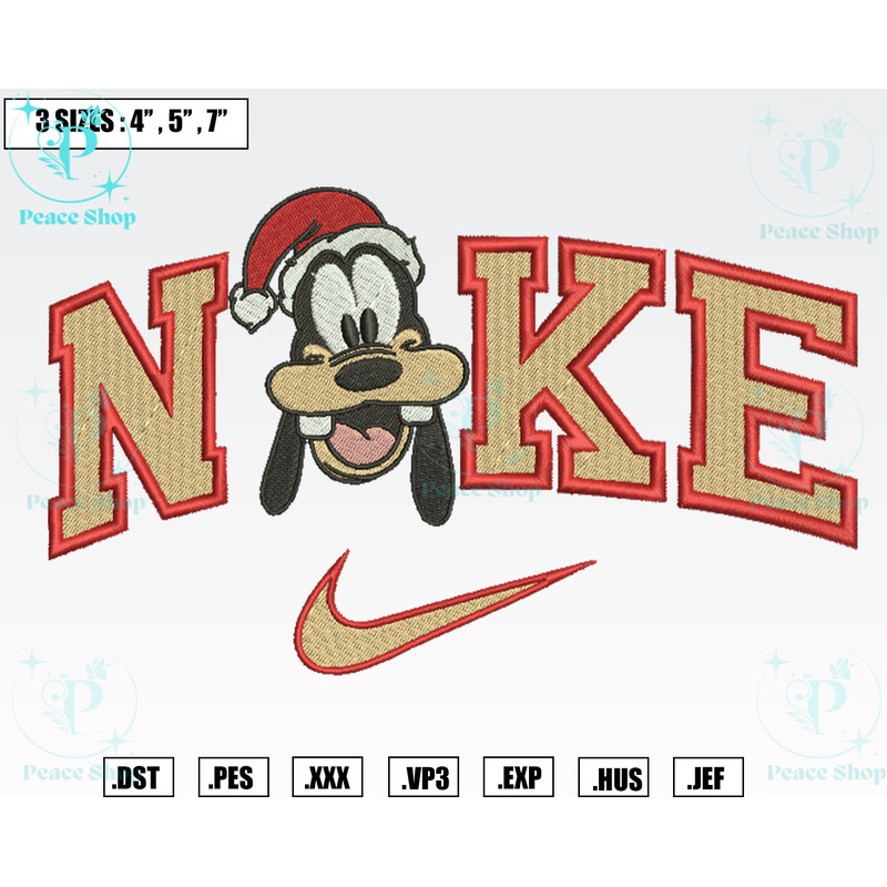 Nike Goofy Santa Hat Christmas Embroidery Designs, Machine Embroidery Files, Christmas Embroidery Files.png
