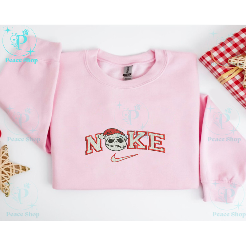 Nike Jack Skellington Christmas Embroidered Sweatshirt, Nike Embroidered Sweater, Christmas Hoodie, Unisex Shirt.png