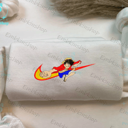 nike luffy embroidered sweatshirt, nike embroidered sweater, ncaa hoodie, unisex